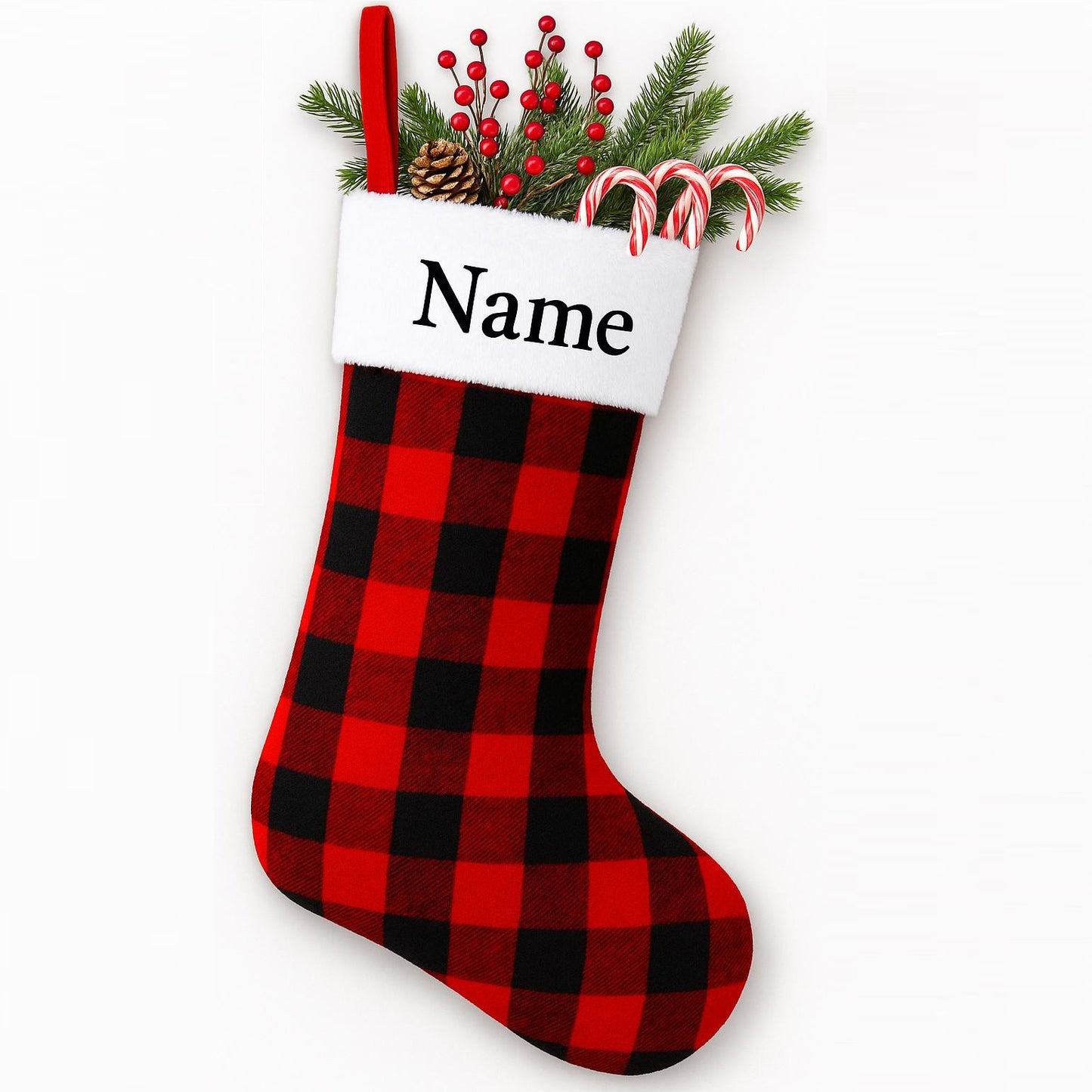 Personalized Buffalo Plaid Christmas Stocking